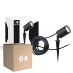 Mehrfachpackung 6x D'Lite Erdspießleuchte Fuse Stromkabel Schwarz | IP65 - Geeignet für 1x GU10 | incl. cable 2 Meter