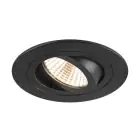 SLV New Tria 75 Spot Aluminium Schwarz Rund 8.3W 705lm 38D - 927 Extra Warmweiß | Ausschnitt 75mm -  Höchste Farbwiedergabe - Dimmbar 